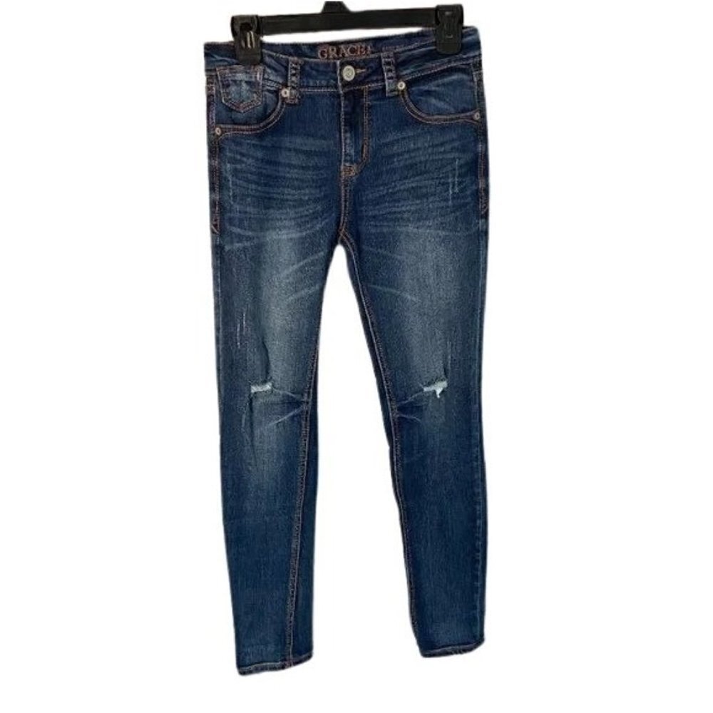 Grace in LA Easy Fit Jeans Women's Size 27 (27 x 30) Mid Rise Straight Leg
